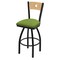 Holland Bar Stool Co 25" Swivel Counter Stool, Black Wrinkle, Nat Back, Canter Kiwi Green Seat 83025BWNatMplB009 - alternate 1